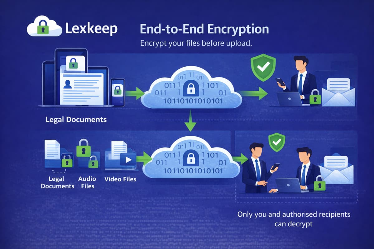 End-to-end encryption illustration